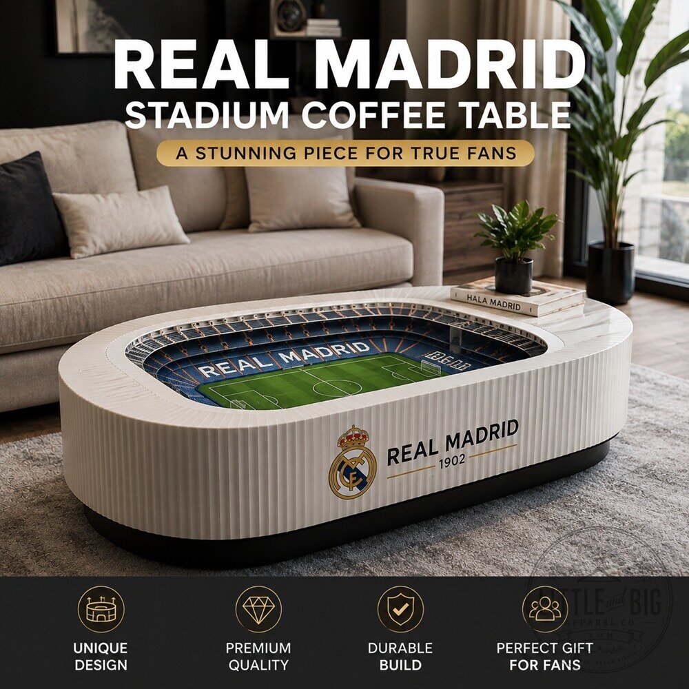 Real Madrid Stadium Coffee Table – Unique LED Design for Fans