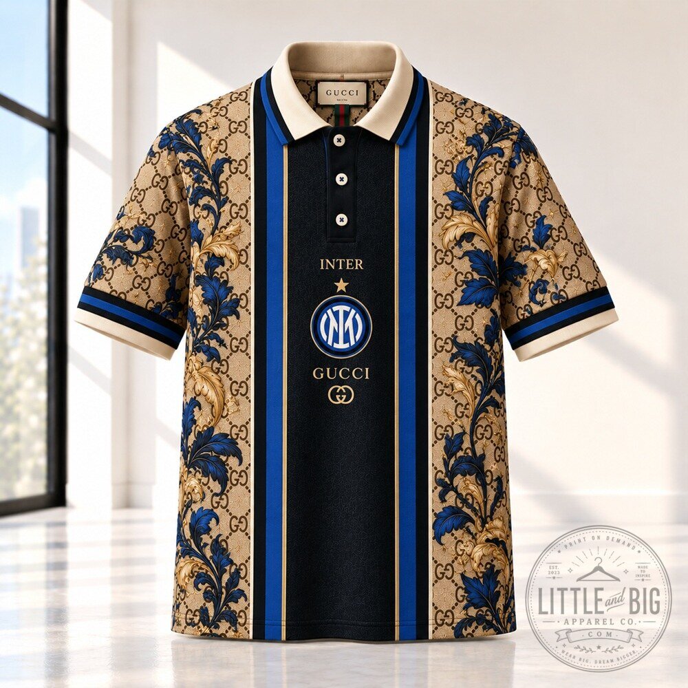 FC Inter x Gucci Heritage Baroque Vintage Polo Shirt