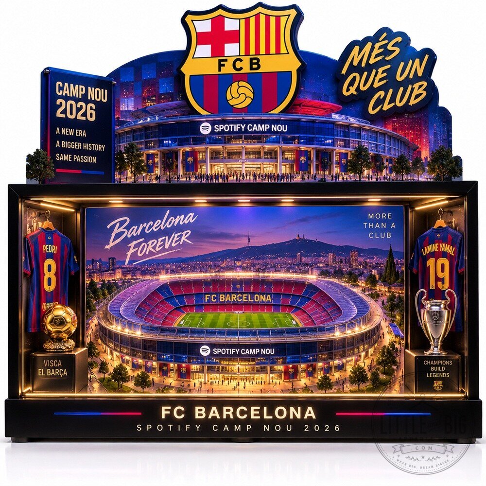 Camp Nou x Barcelona Football Stadium 2026 Character Display Gaming Room Decor