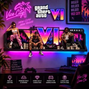 GTA VI LED Light Box & Diorama Shelf – Grand Theft Auto 6 Vice City Character Display Hot Trend 2026