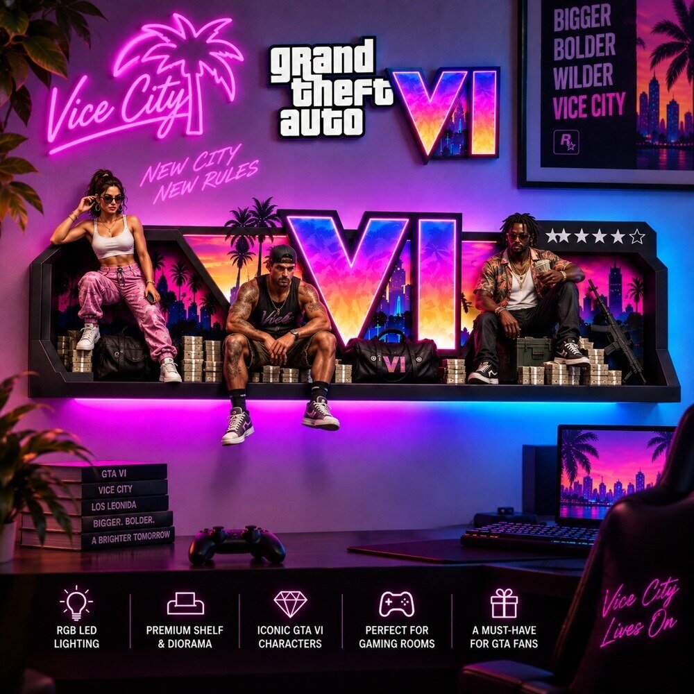 GTA VI LED Light Box & Diorama Shelf – Grand Theft Auto 6 Vice City Character Display Hot Trend 2026 7 GTA VI LED Light Box & Diorama Shelf – Grand Theft Auto 6 Vice City Character Display Hot Trend 2026