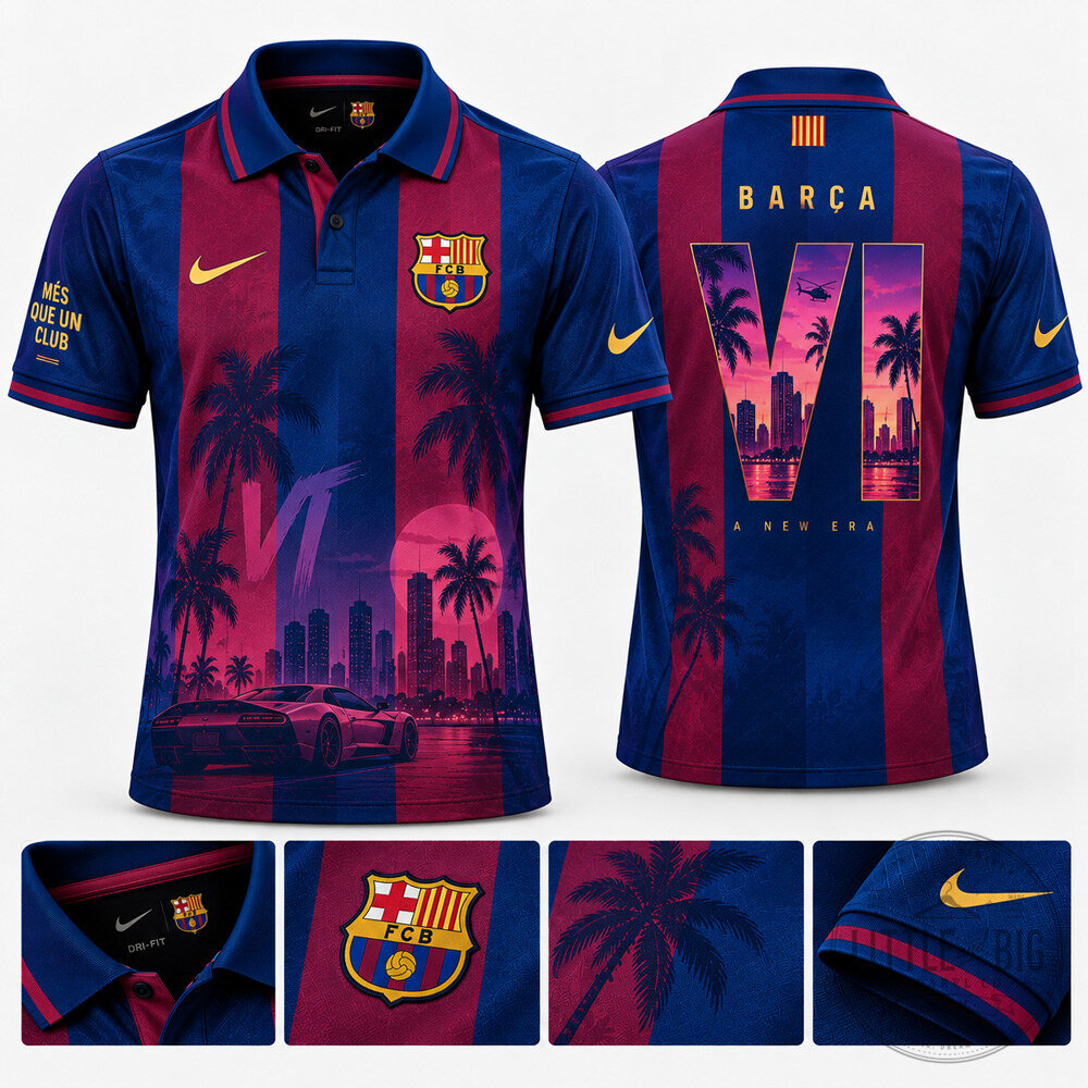 GTA VI x Barcelona Vice City Polo Shirt Hot 2026