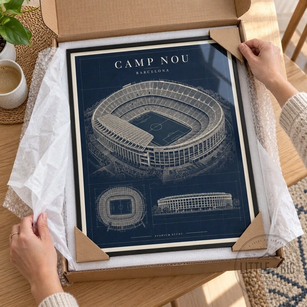 FC Barcelona x Camp Nou Stadium Blueprint Poster 9 FC Barcelona x Camp Nou Stadium Blueprint Poster