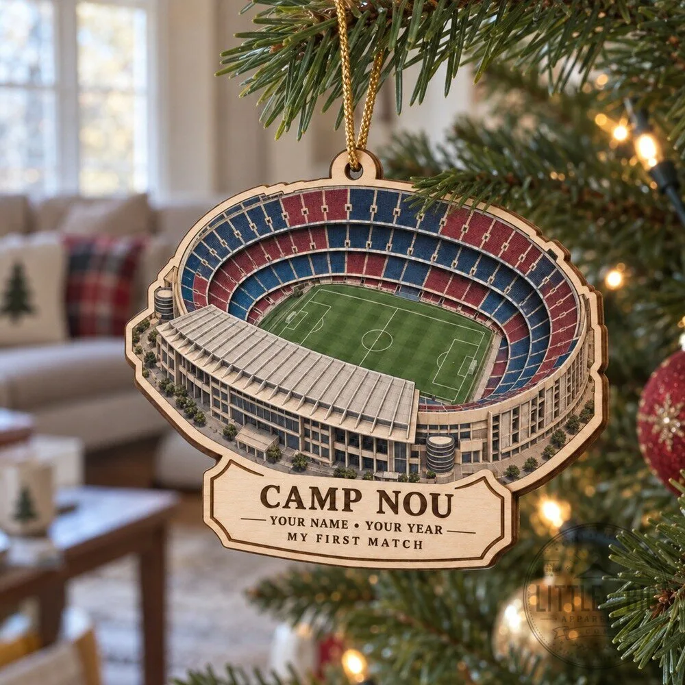 Barcelona x Christmas Personalized Camp Nou Stadium Ornament