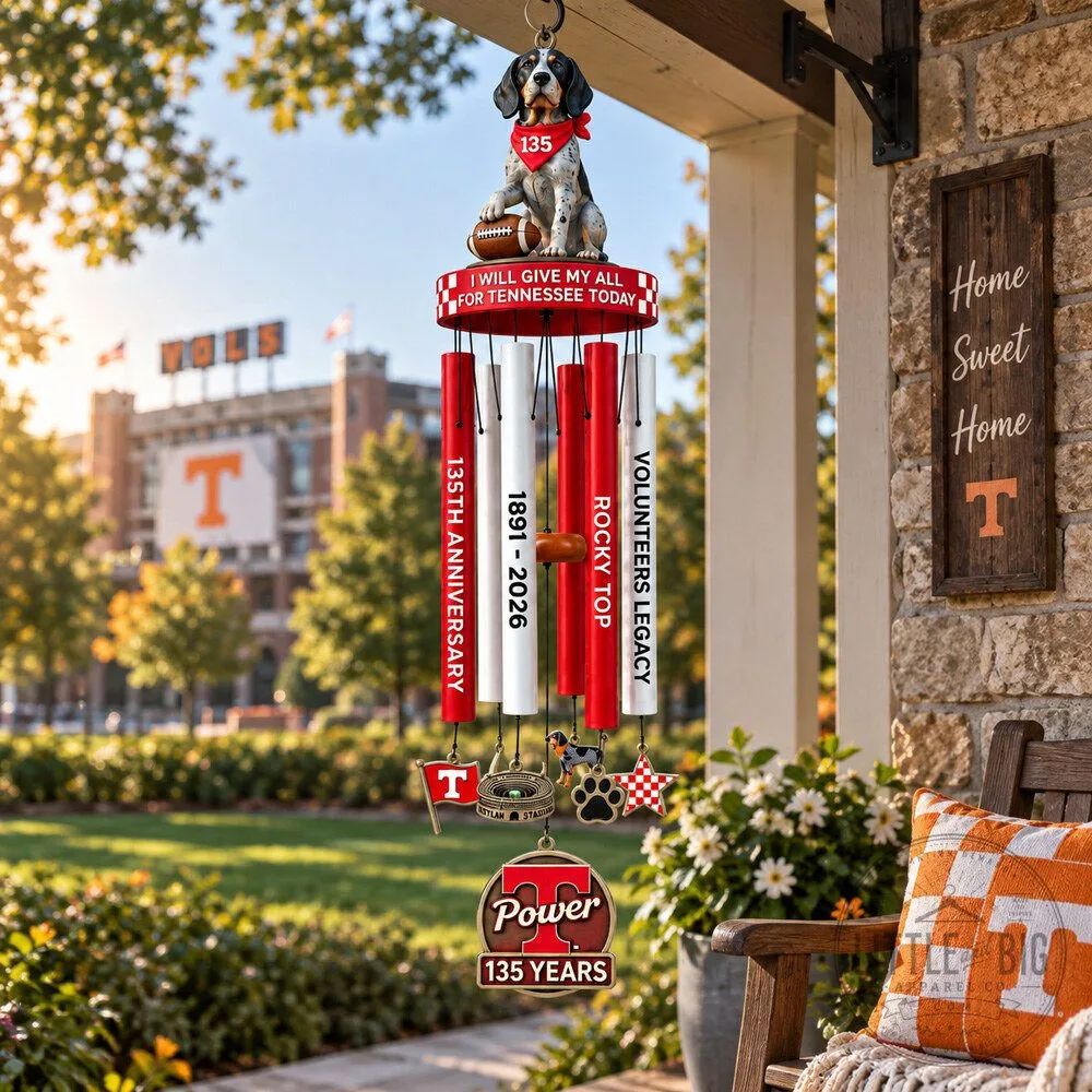 "Celebrate in Style: Unique Sports, Holiday, and Seasonal Gifts 2026" 13 Tennessee Volunteers 135Th Anniversary Decor Wind Chime