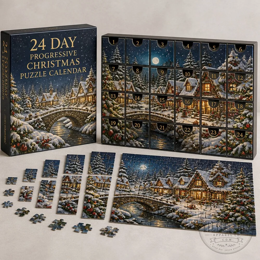 Progressive Christmas Puzzle Calendar With Daily Mini Puzzles and Final Image