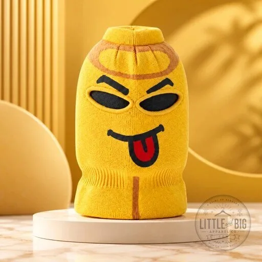LEGO Head Yellow Balaclava Ski Mask Funny Tongue Face Winter