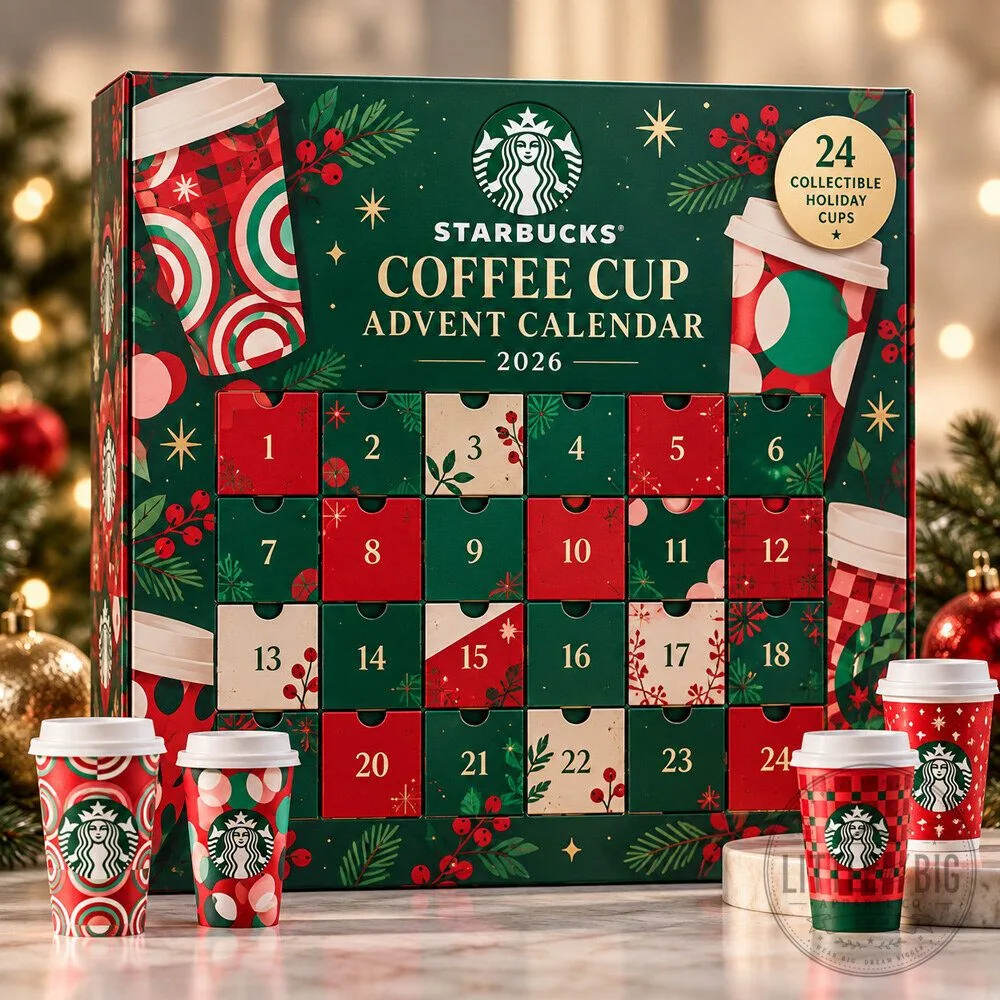 "Stay Cozy This Holiday: 2026 Advent Calendar and Sheep Beanie" 36 Starbucks Coffee Cup Advent Calendar 2026