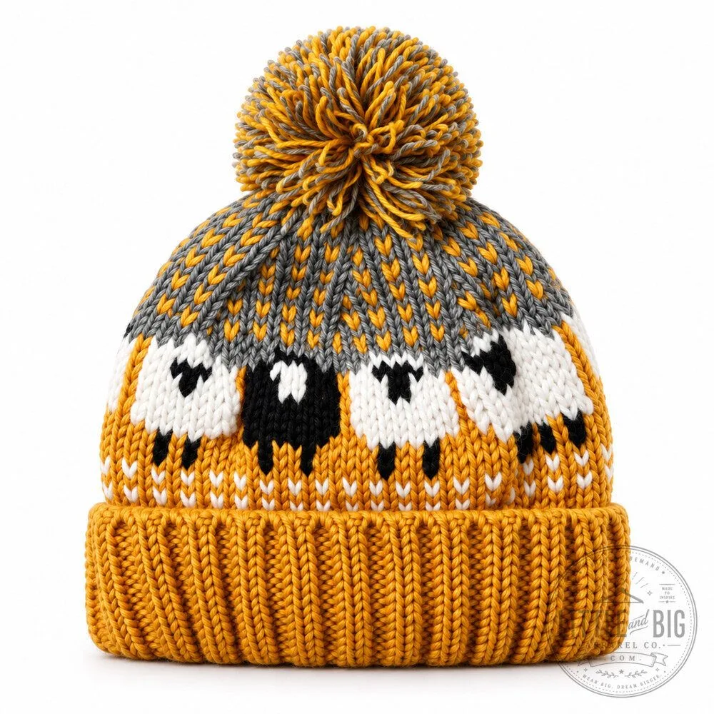 Cozy Sheep Pattern Knit Beanie Hat for Warmth and Style 7 Cozy Sheep Pattern Knit Beanie Hat for Warmth and Style