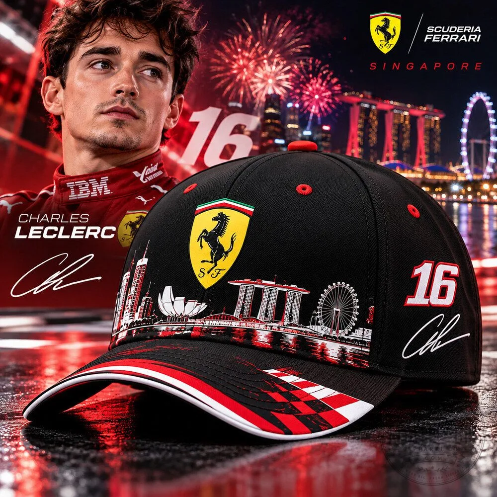 Charles Leclerc Scuderia Ferrari Singapore Hat Cap Customize