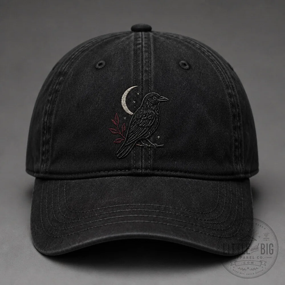 Raven Society Dad Cap Gothic Raven Embroidered Hat